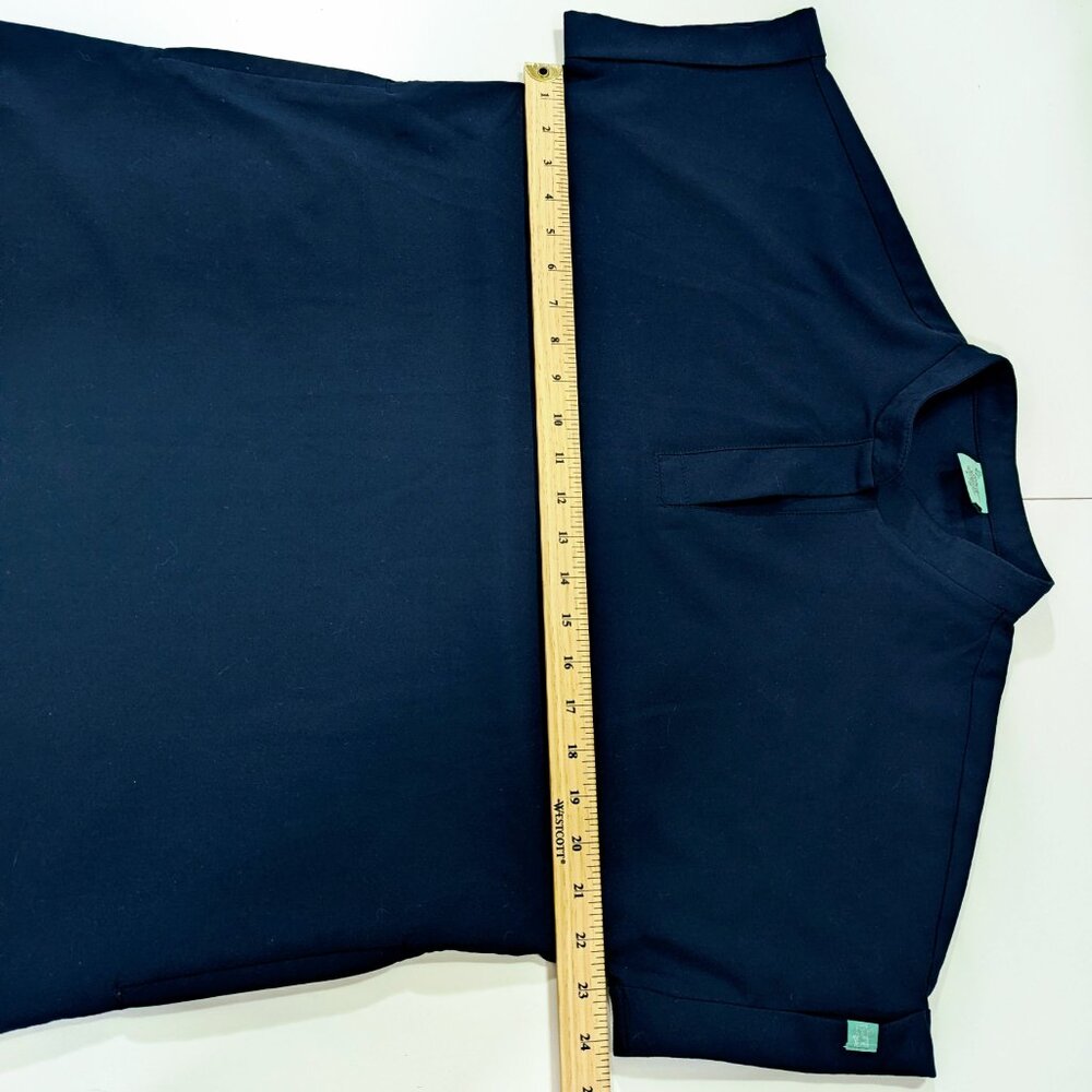 Garde Malade Navy Blue Scrub Top - Mandarine Collar - Picture 8 of 10